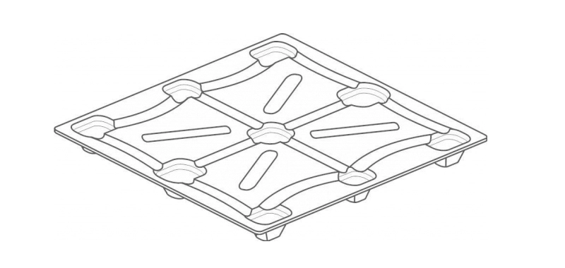 Side view of pressed wood pallet ID-3252 | High load capacity for industrial warehouse use