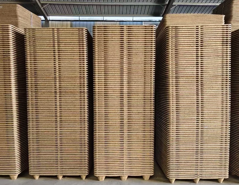 High-quality industrial photography of a molded wood pallet for B2B logistics