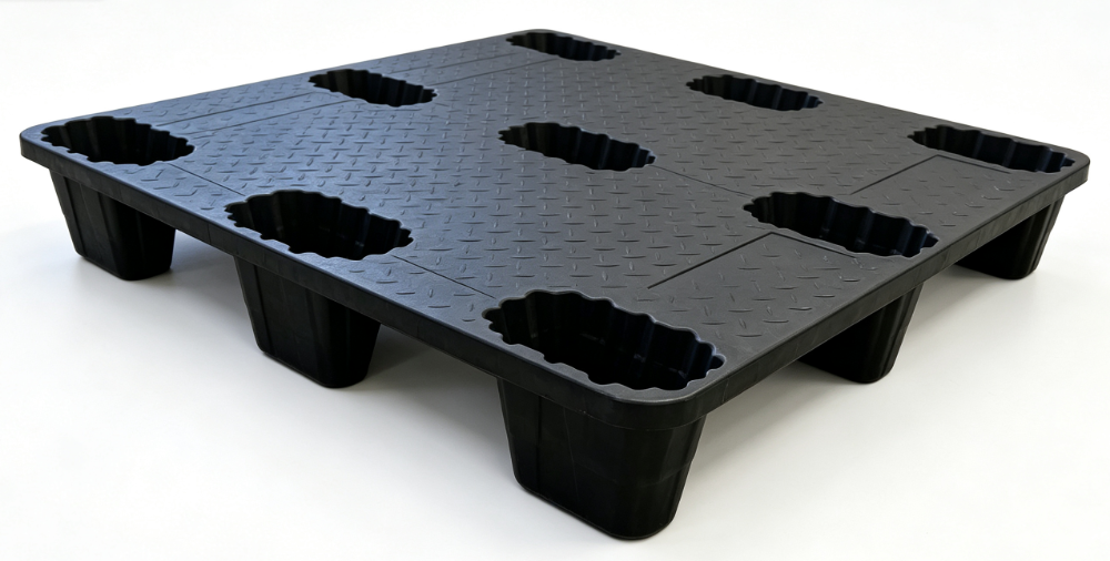 Press-molded fibre-plastic pallet
