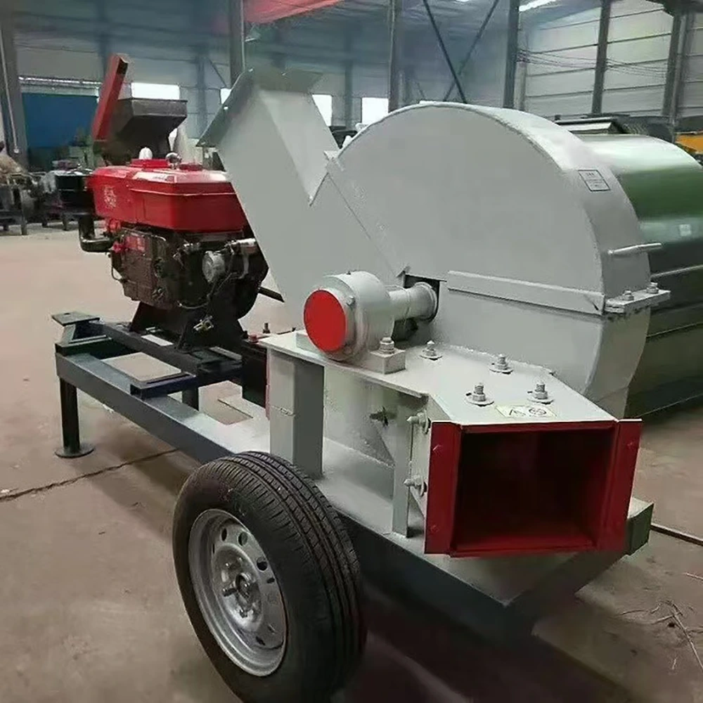 commercial wood chipper drum chipper fly knives and counter knife close-up for irregular feedstock