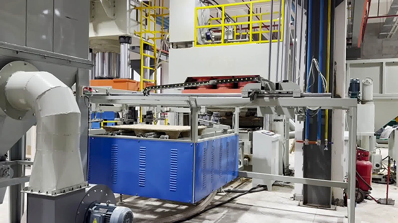 Industrial gantry automation system with linear rail carriage, cable chain, and sheet-metal enclosure